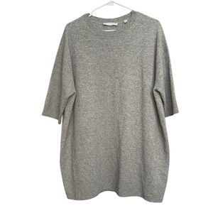 Vince Men’s 100% Cashmere Gray Sweater SZ M Short Sleeves Minimalist Classic